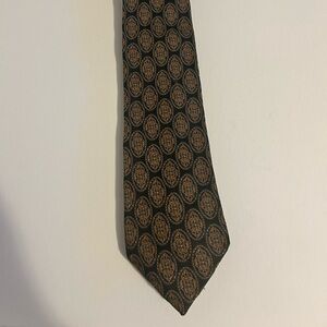 Piattelli Black and Gold Patterned Tie Standard Size
